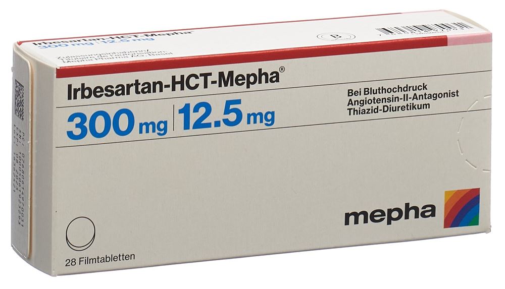 IRBESARTAN-HCT Mepha cpr pell 300/12.5 28 pce