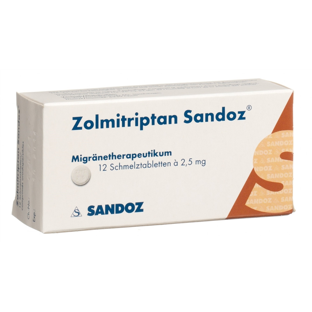 ZOLMITRIPTAN Sandoz cpr orodisp 2.5 mg 12 pce