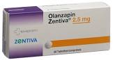 Olanzapin Zentiva 2.5 mg, Tabletten