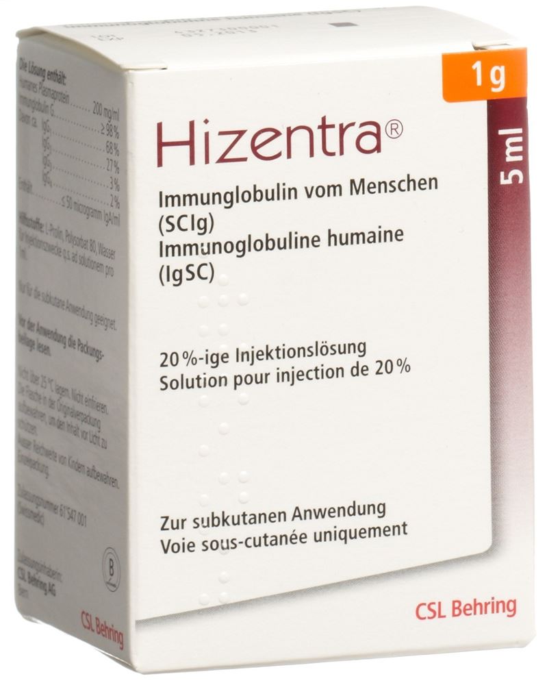 HIZENTRA 20% sol inj 5 ml flac