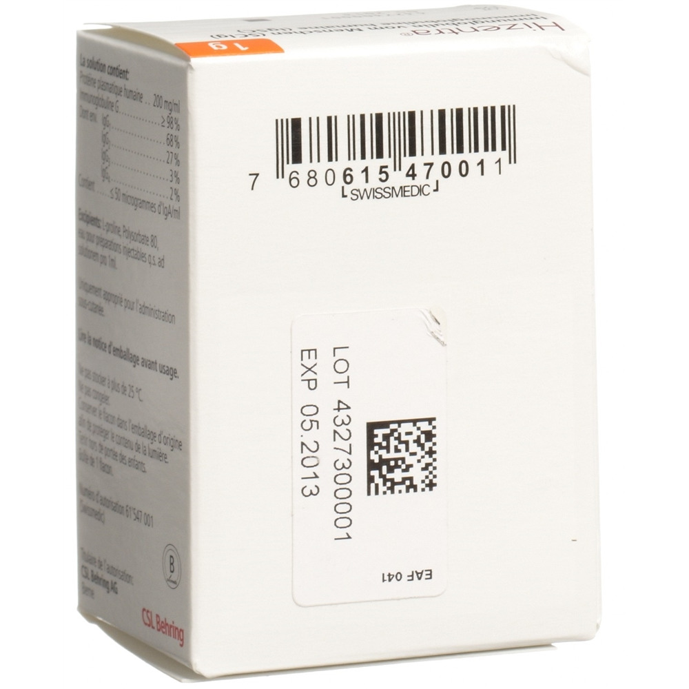 HIZENTRA 20% sol inj 5 ml flac