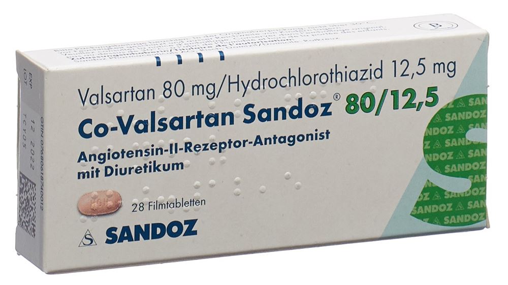 Co-Valsartan Sandoz 80/12.5, Filmtabletten