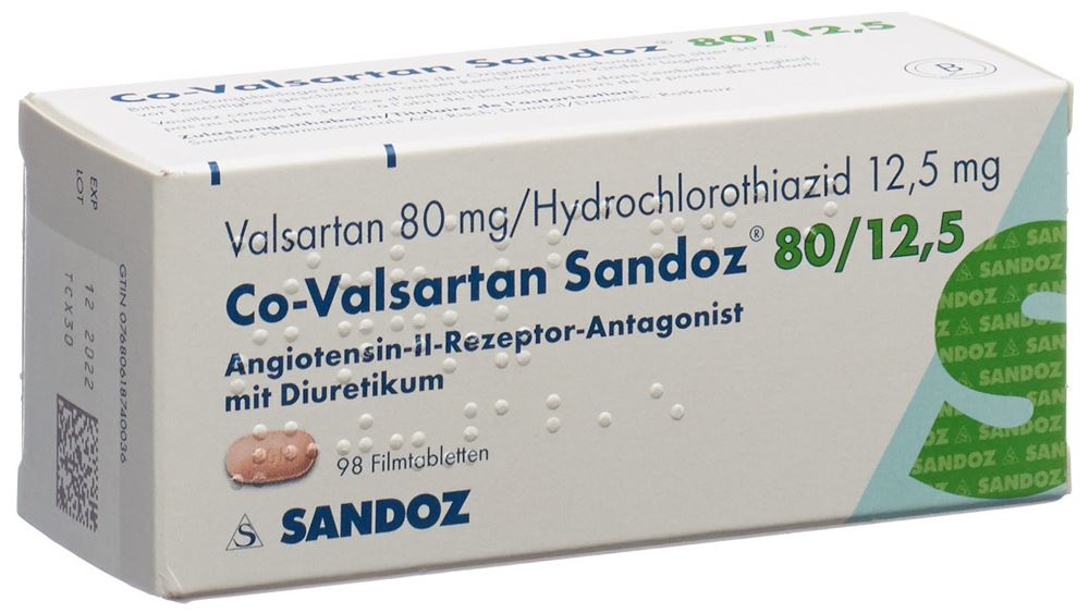 Co-Valsartan Sandoz 80/12.5, Filmtabletten