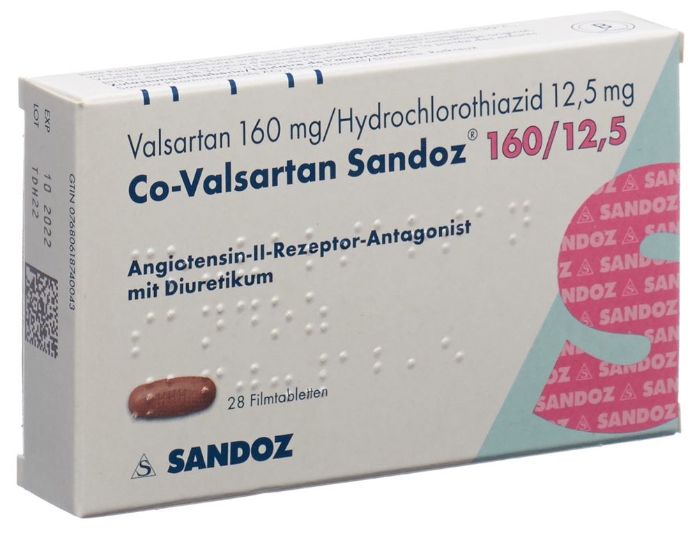 Co-Valsartan Sandoz 160/12.5, Filmtabletten