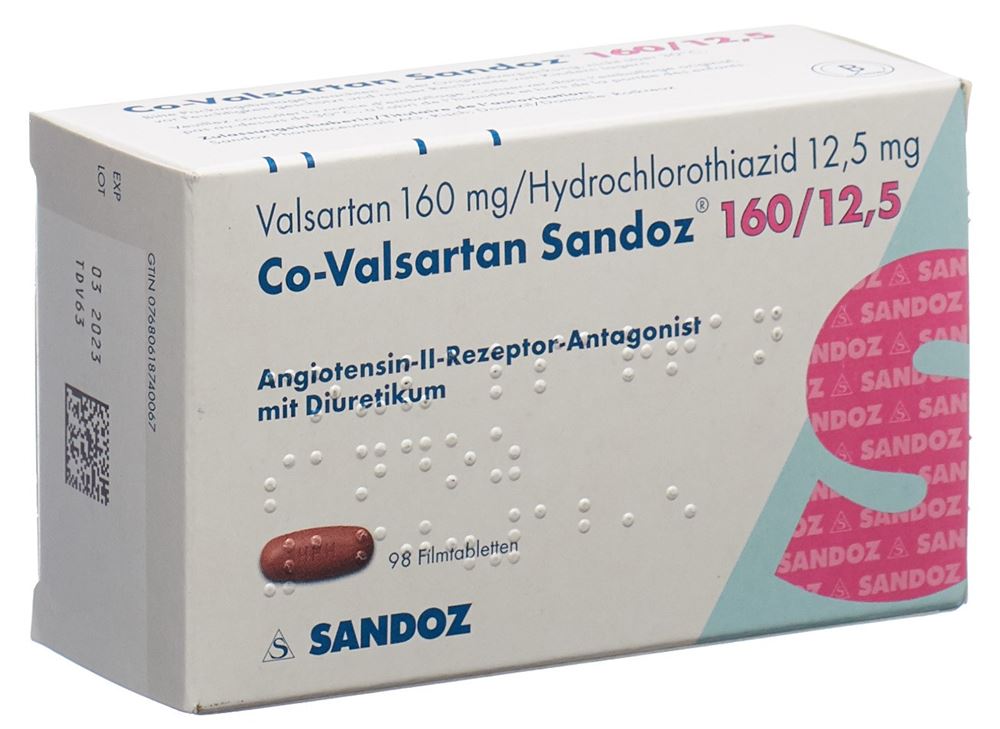 Co-Valsartan Sandoz 160/12.5, Filmtabletten