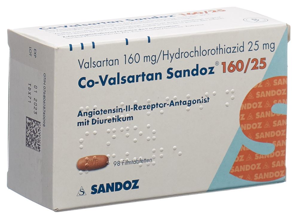 Co-Valsartan Sandoz 160/25, Filmtabletten