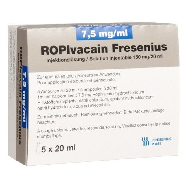 Ropivacain Fresenius 2 mg/ml, Injektions-/Infusionslösung
