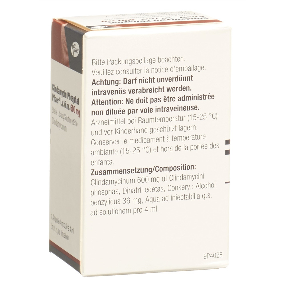 Clindamycin Phosphat Pfizer i.v./i.m. 600 mg, Injektionslösung