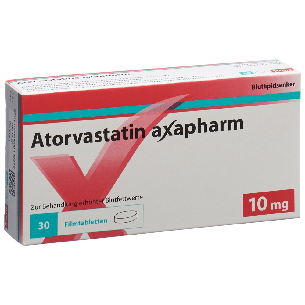ATORVASTATINE axapharm cpr pell 10 mg 30 pce