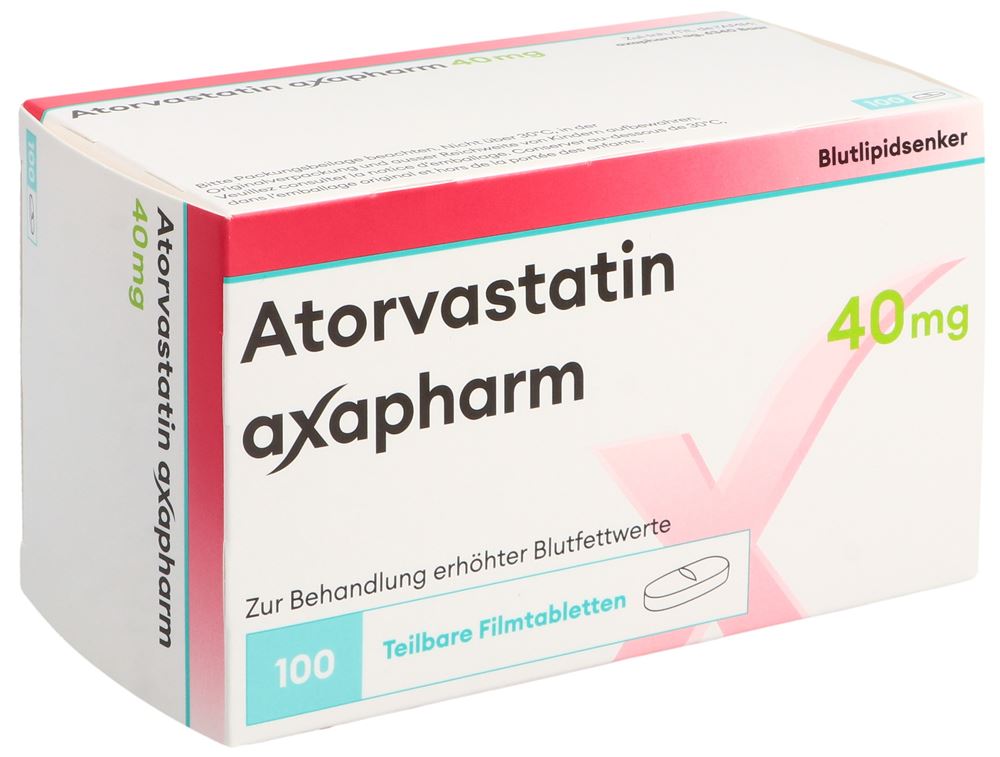 ATORVASTATINE axapharm cpr pell 40 mg 100 pce