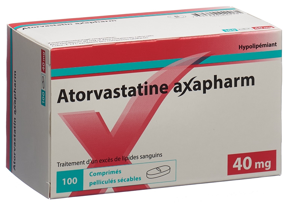 ATORVASTATINE axapharm cpr pell 40 mg 100 pce