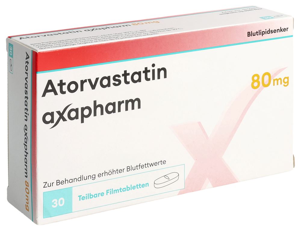 Atorvastatin axapharm 80 mg, Filmtabletten