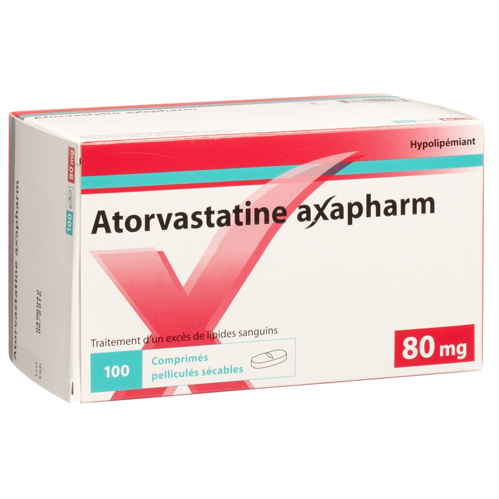 ATORVASTATINE axapharm cpr pell 80 mg 100 pce