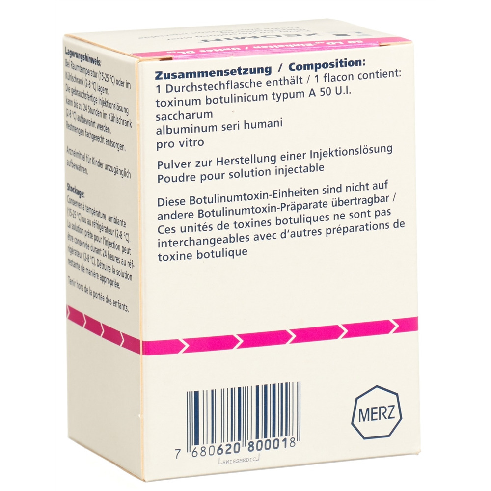 Xeomin 50 LD50-Einheiten, Pulver zur Herstellung einer Injektionslösung