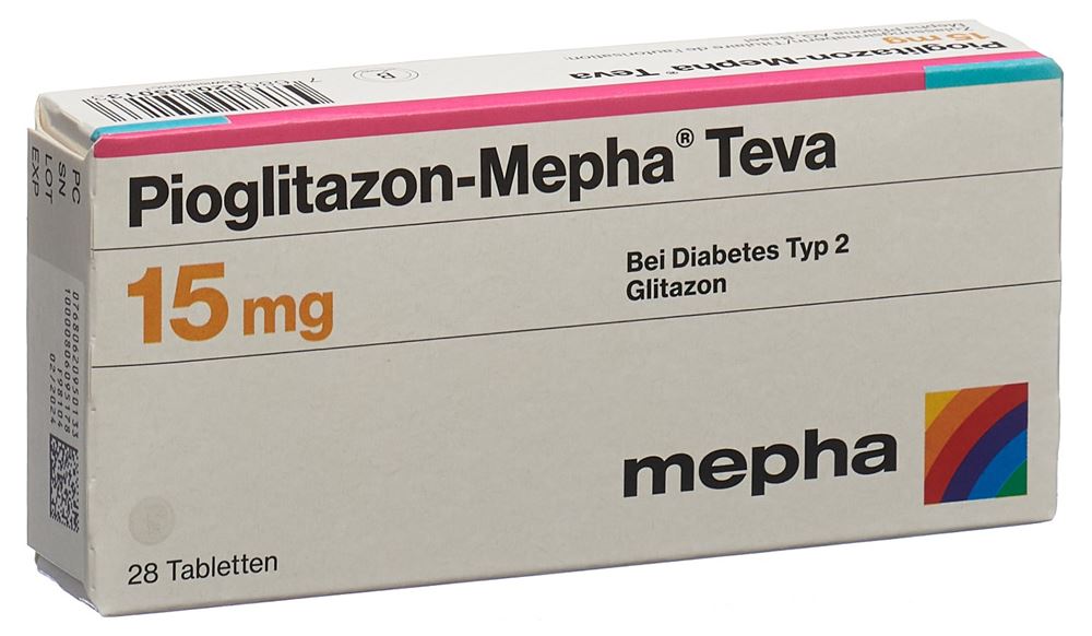 Pioglitazon-Mepha Teva 15 mg, Tabletten
