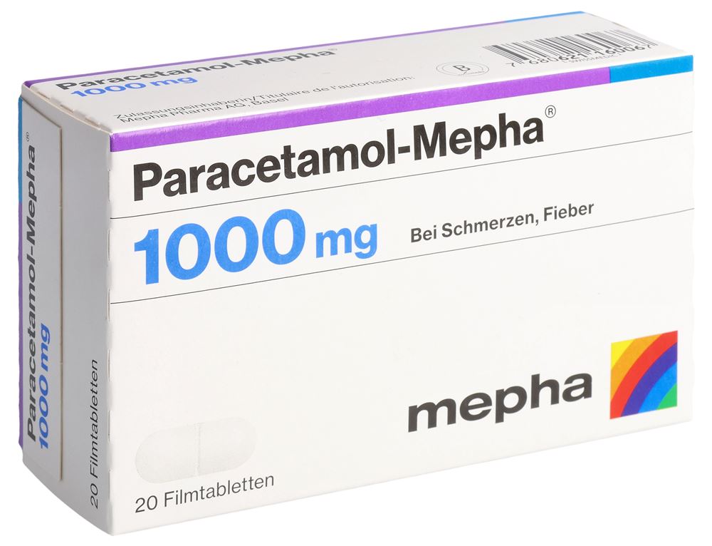 PARACETAMOL Mepha cpr pell 1000 mg 20 pce
