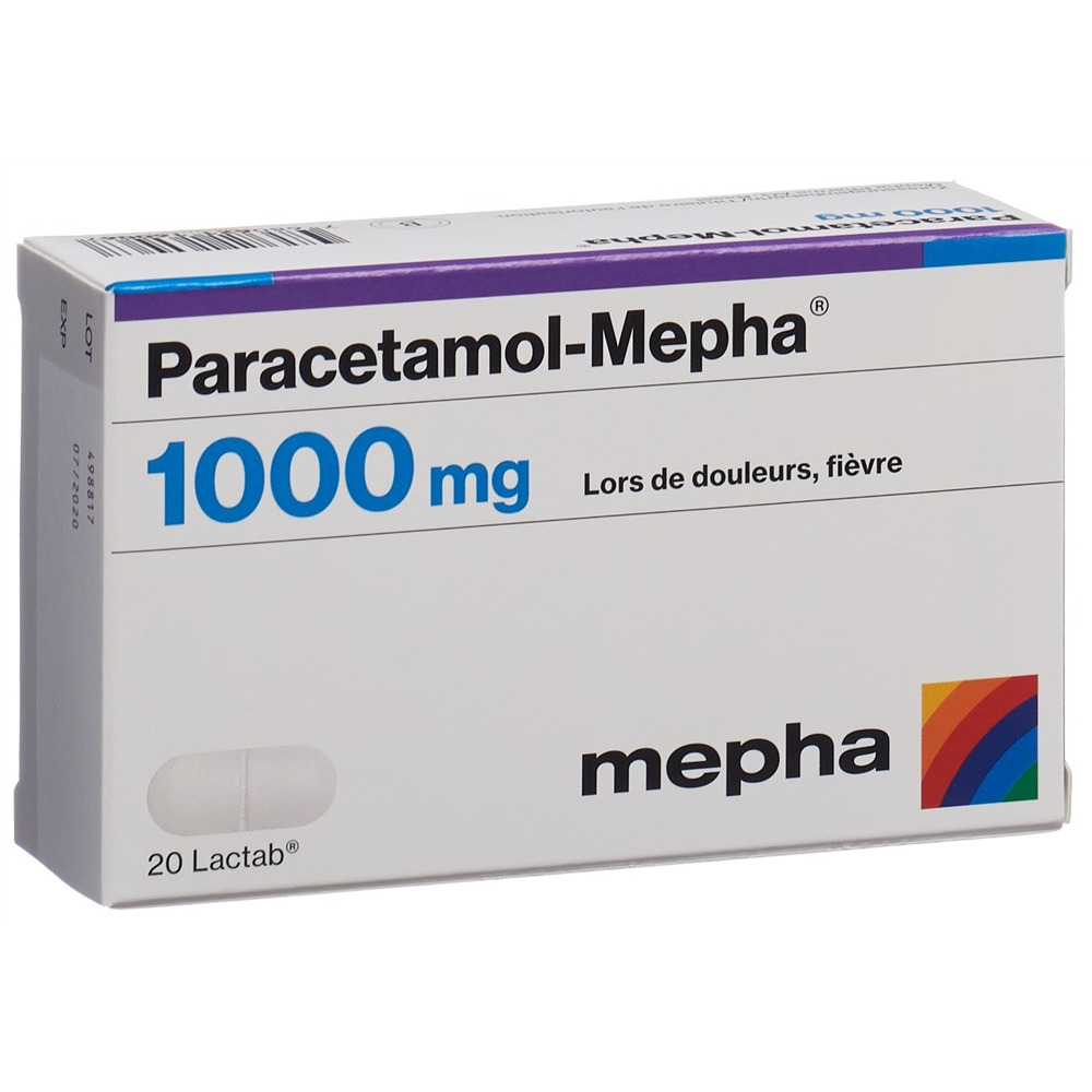 PARACETAMOL Mepha cpr pell 1000 mg 20 pce