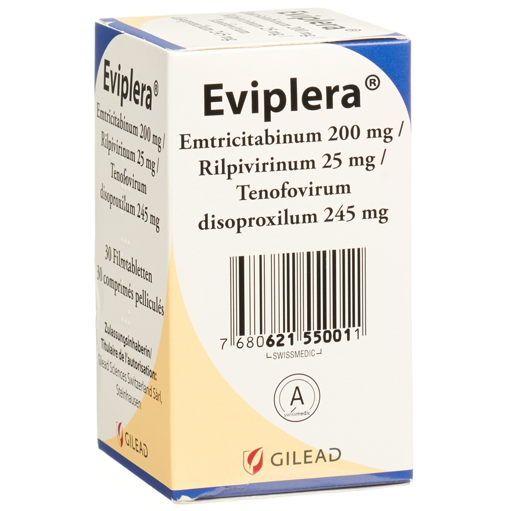 EVIPLERA cpr pell 200mg/25mg/245mg bte 30 pce