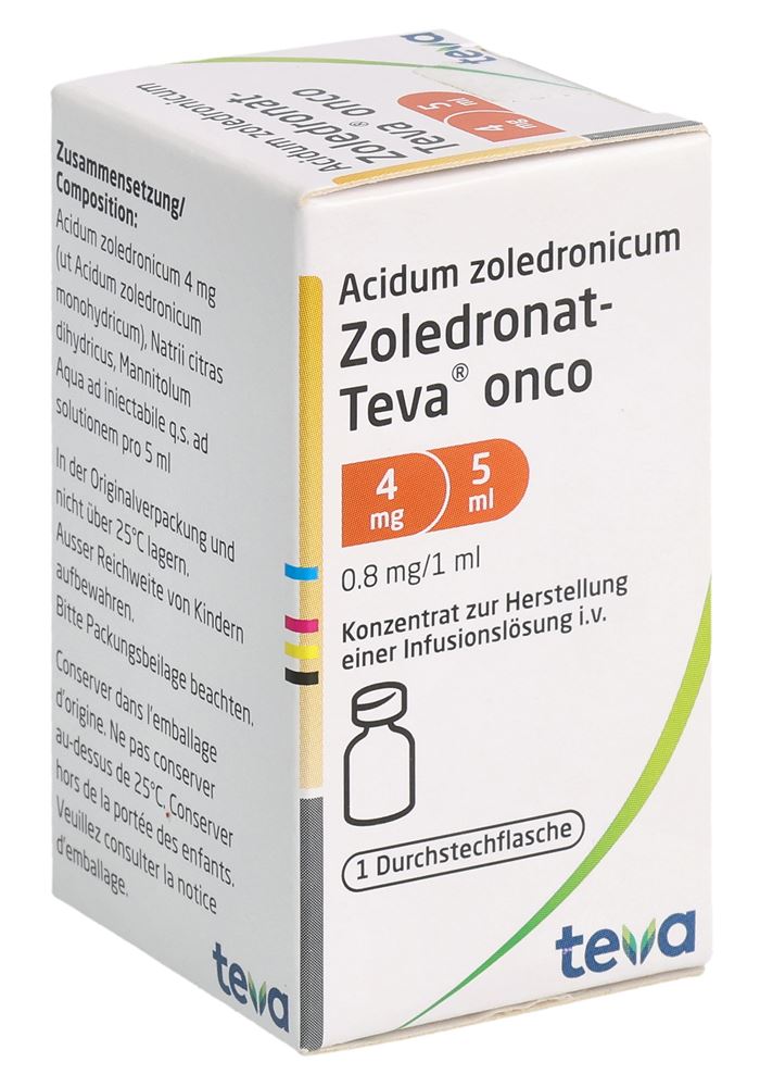 Zoledronat-Teva onco 4 mg/ 5 ml, Konzentrat zur Herstellung einer Infusionslösung