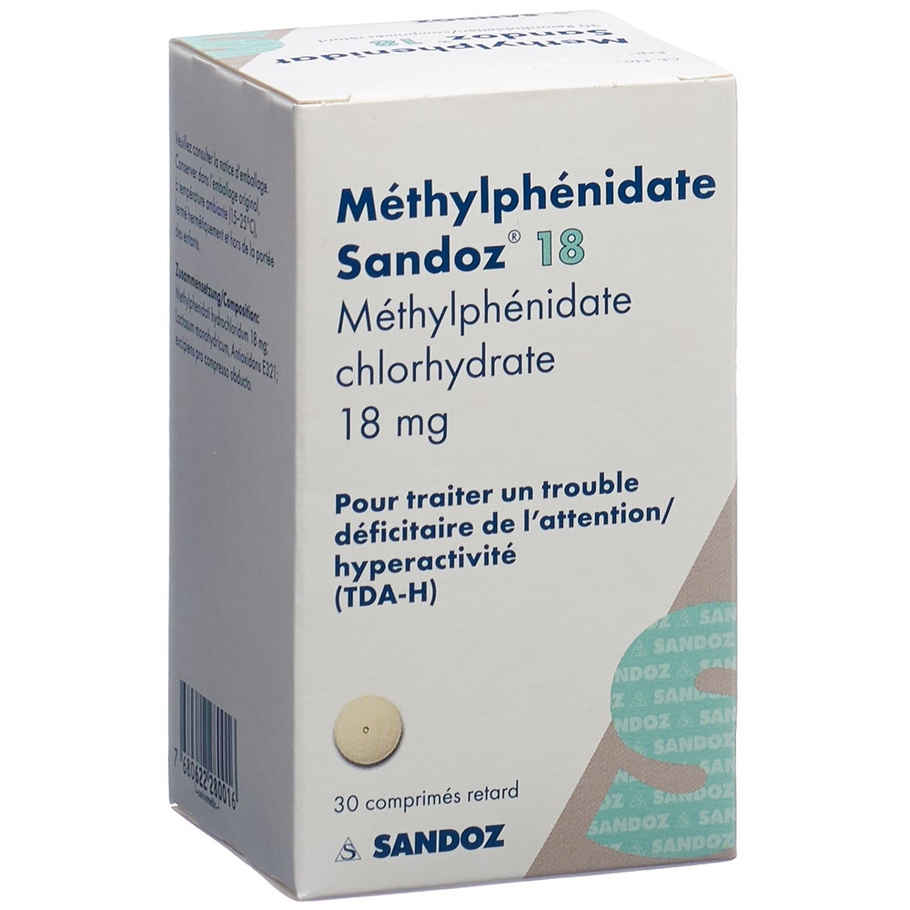 METHYLPHENIDATE Sandoz cpr ret 18 mg bte 30 pce