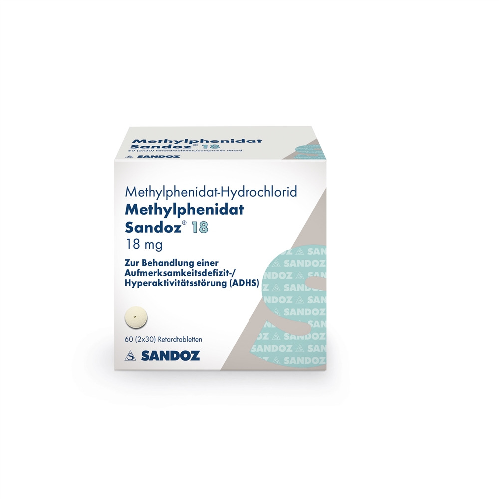 METHYLPHENIDATE Sandoz cpr ret 18 mg bte 60 pce