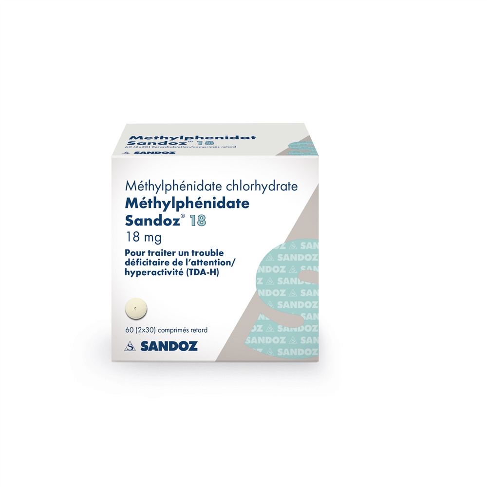 METHYLPHENIDATE Sandoz cpr ret 18 mg bte 60 pce