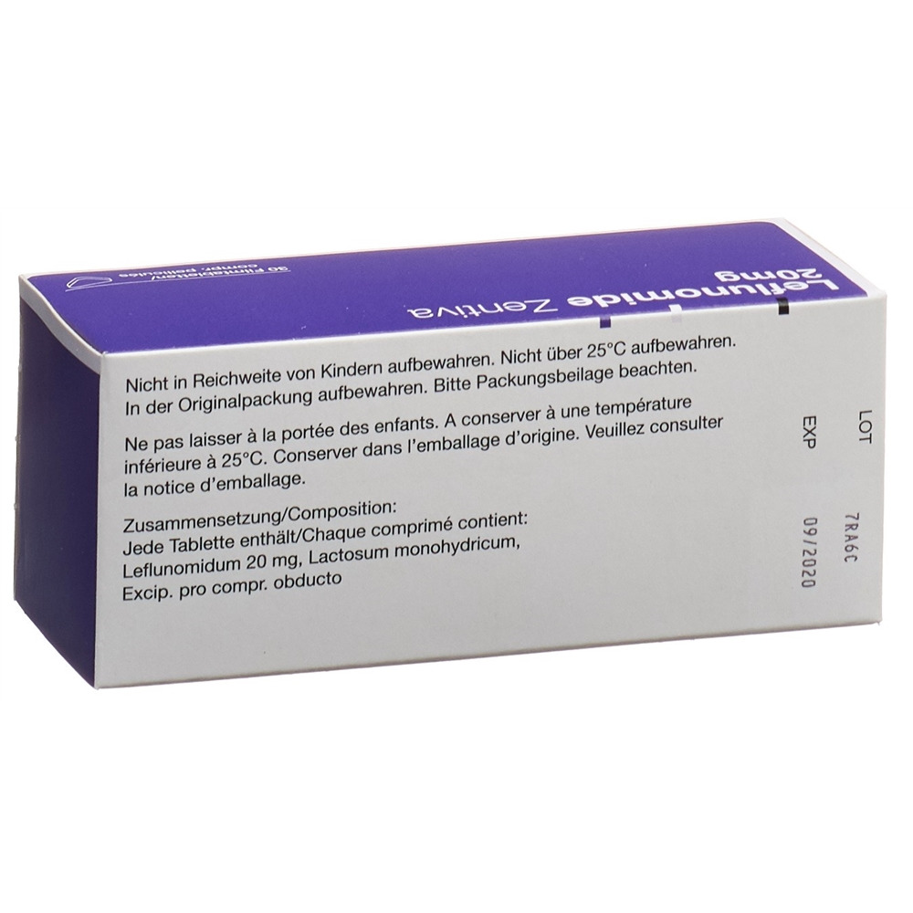 LEFLUNOMIDE Zentiva cpr pell 20 mg bte 30 pce