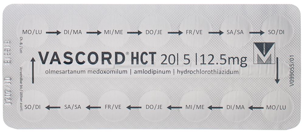 VASCORD HCT cpr pell 20/5/12.5 mg 28 pce