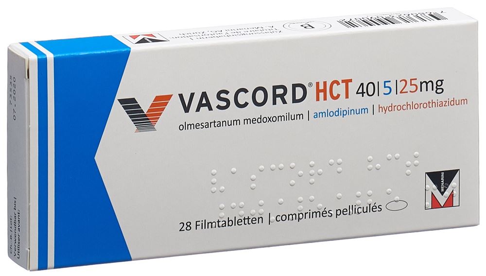 VASCORD HCT cpr pell 40/5/25 mg 28 pce
