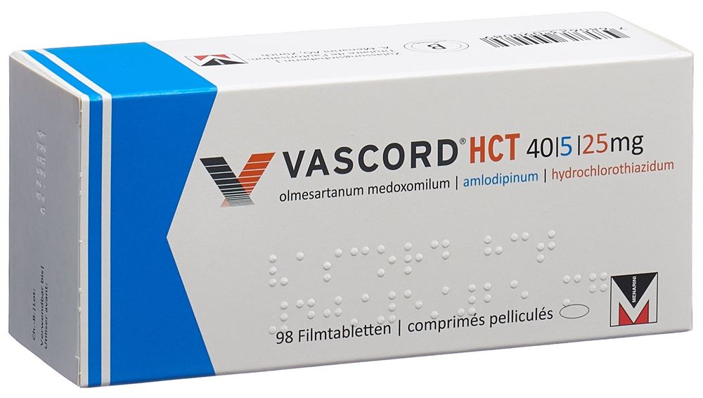VASCORD HCT cpr pell 40/5/25 mg 98 pce
