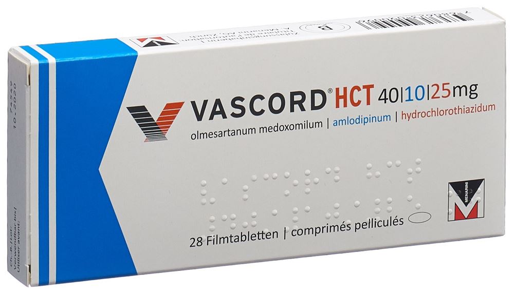 VASCORD HCT cpr pell 40/10/25 mg 28 pce
