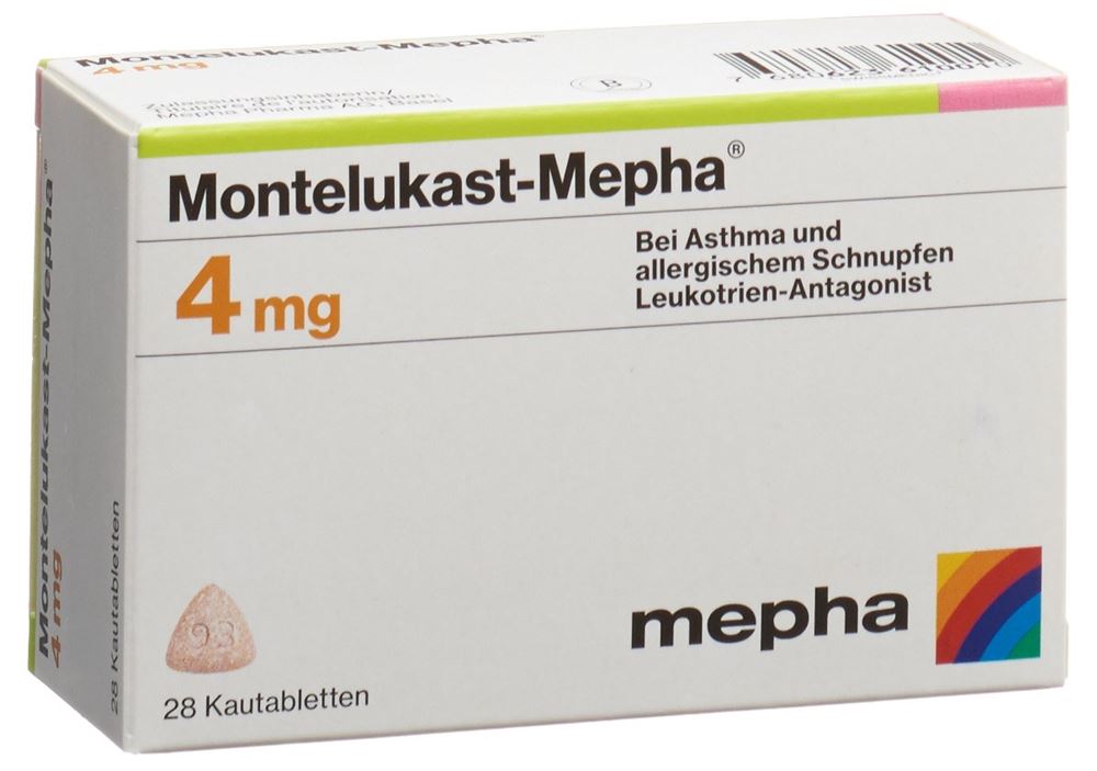 MONTELUKAST Mepha cpr croquer 4 mg 28 pce
