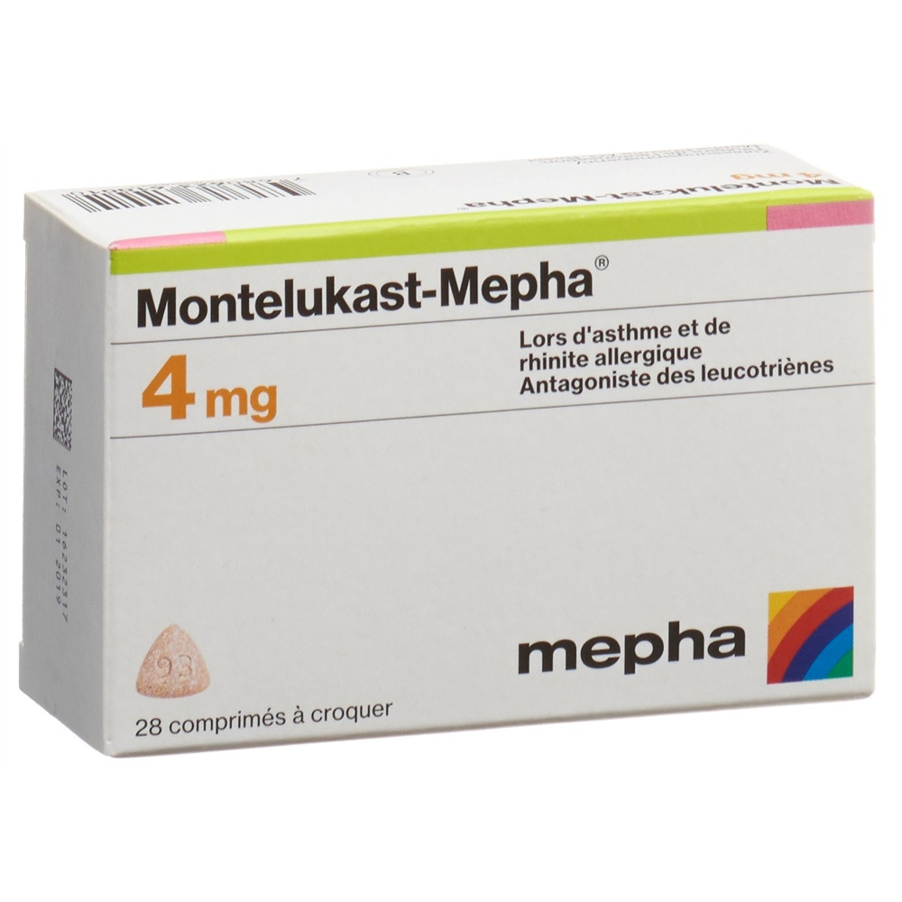 MONTELUKAST Mepha cpr croquer 4 mg 28 pce