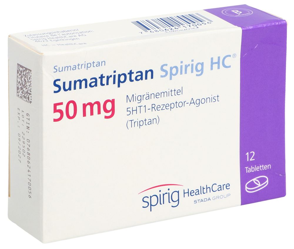 SUMATRIPTAN Spirig HC cpr 50 mg 12 pce