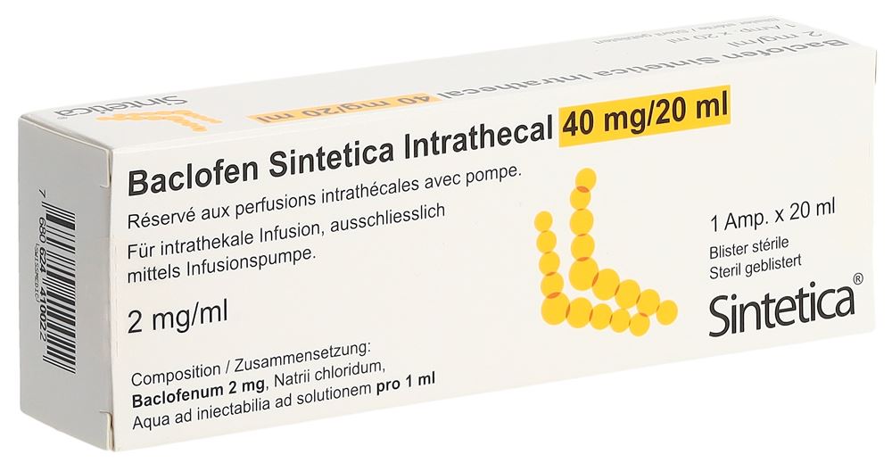 BACLOFEN Sint Intrath 40 mg/20ml bli st amp 20 ml