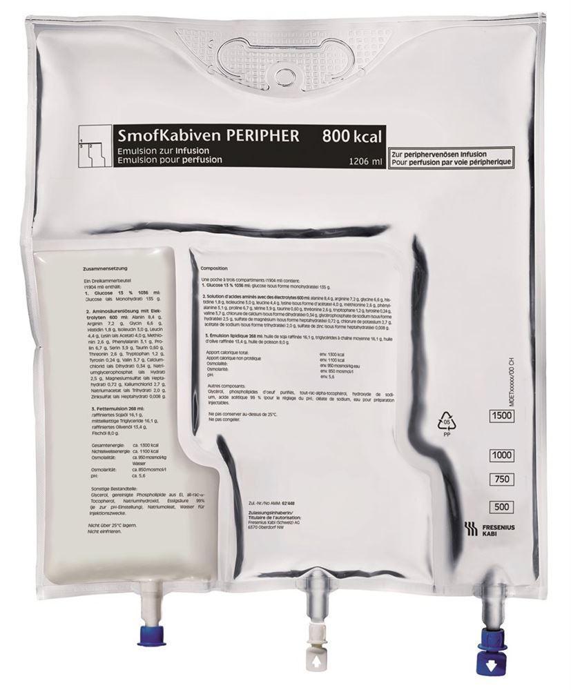 SMOFKABIVEN peripher 1206ml 800 kcal 4 pce