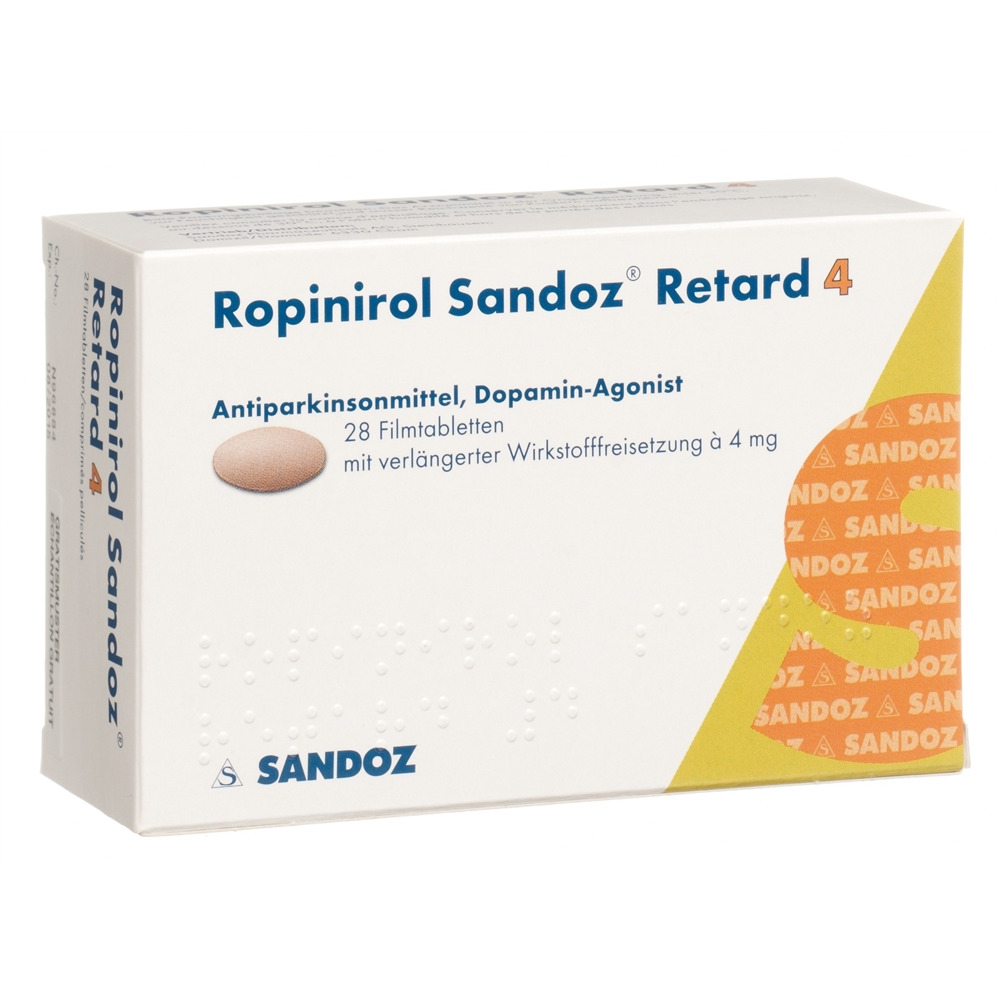 Ropinirol Sandoz Retard 4 mg, Tablette mit veränderter Wirkstofffreisetzung