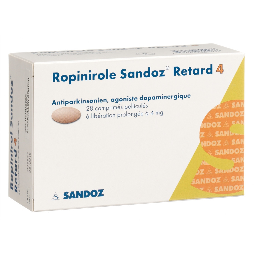 Ropinirol Sandoz Retard 4 mg, Tablette mit veränderter Wirkstofffreisetzung