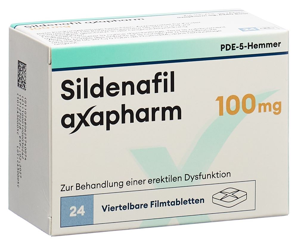 SILDÉNAFIL axapharm cpr pell 100 mg 24 pce