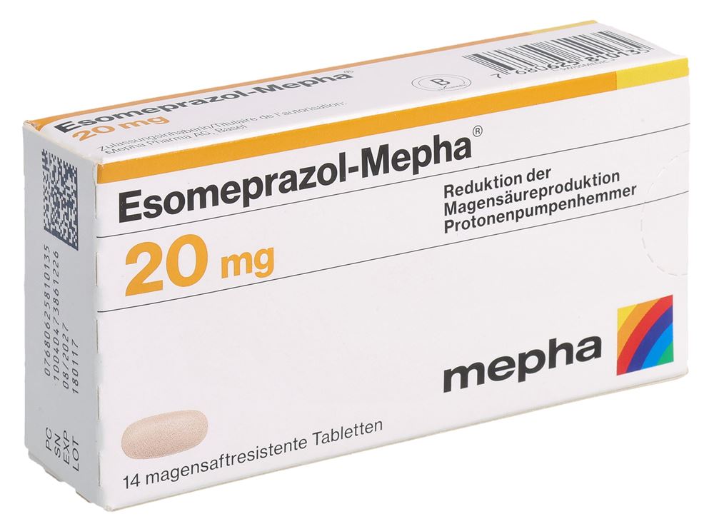 ESOMEPRAZOL Mepha cpr pell 20 mg 14 pce