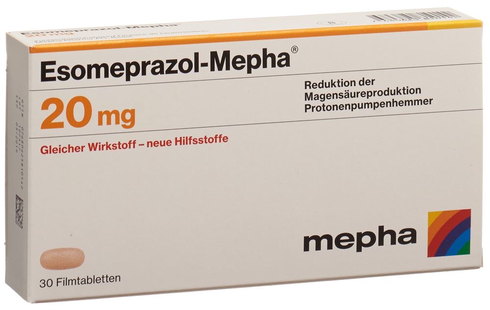 Esomeprazol-Mepha 20 mg, magensaftresistente Tabletten