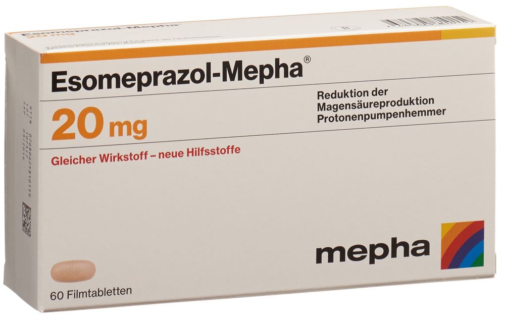 ESOMEPRAZOL Mepha cpr pell 20 mg 60 pce