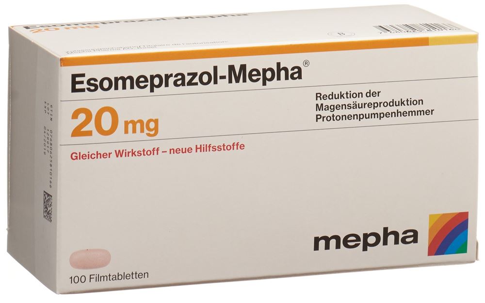 ESOMEPRAZOL Mepha cpr pell 20 mg 100 pce