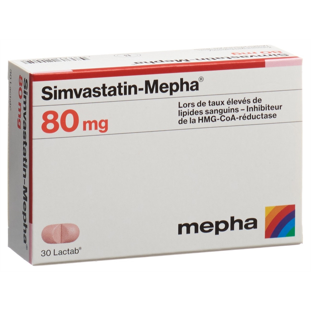 SIMVASTATIN Mepha Lactab 80 mg 30 pce