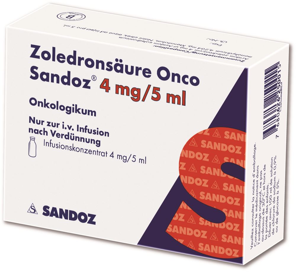ACIDE ZOLEDRONIQUE Onco Sandoz 4 mg/5ml flac