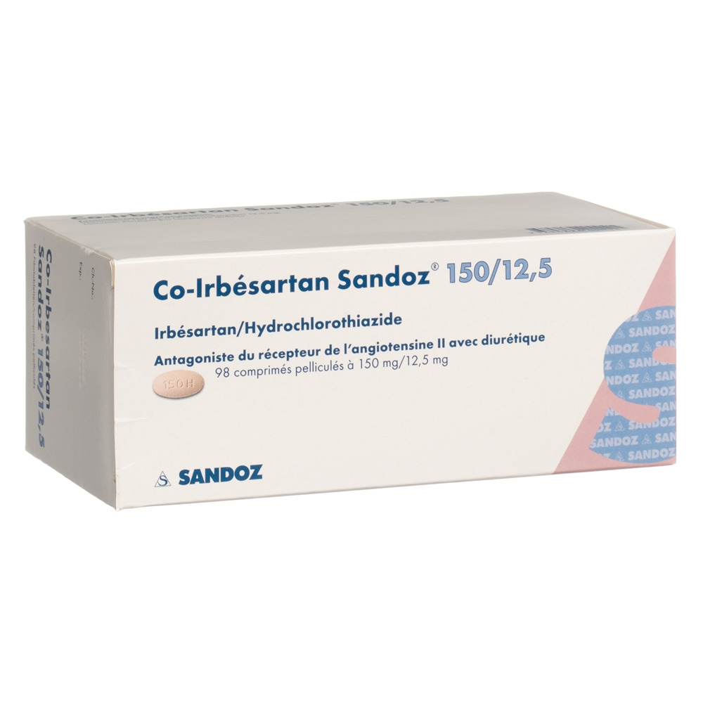 CO-IRBESARTAN Sandoz cpr pell 150/12.5 mg 98 pce