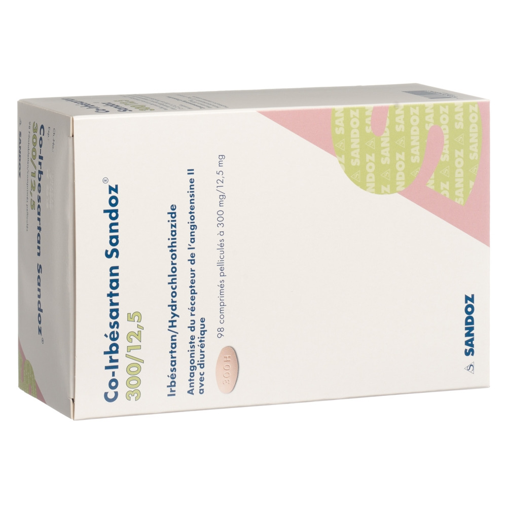 CO-IRBESARTAN Sandoz cpr pell 300/12.5 mg 98 pce