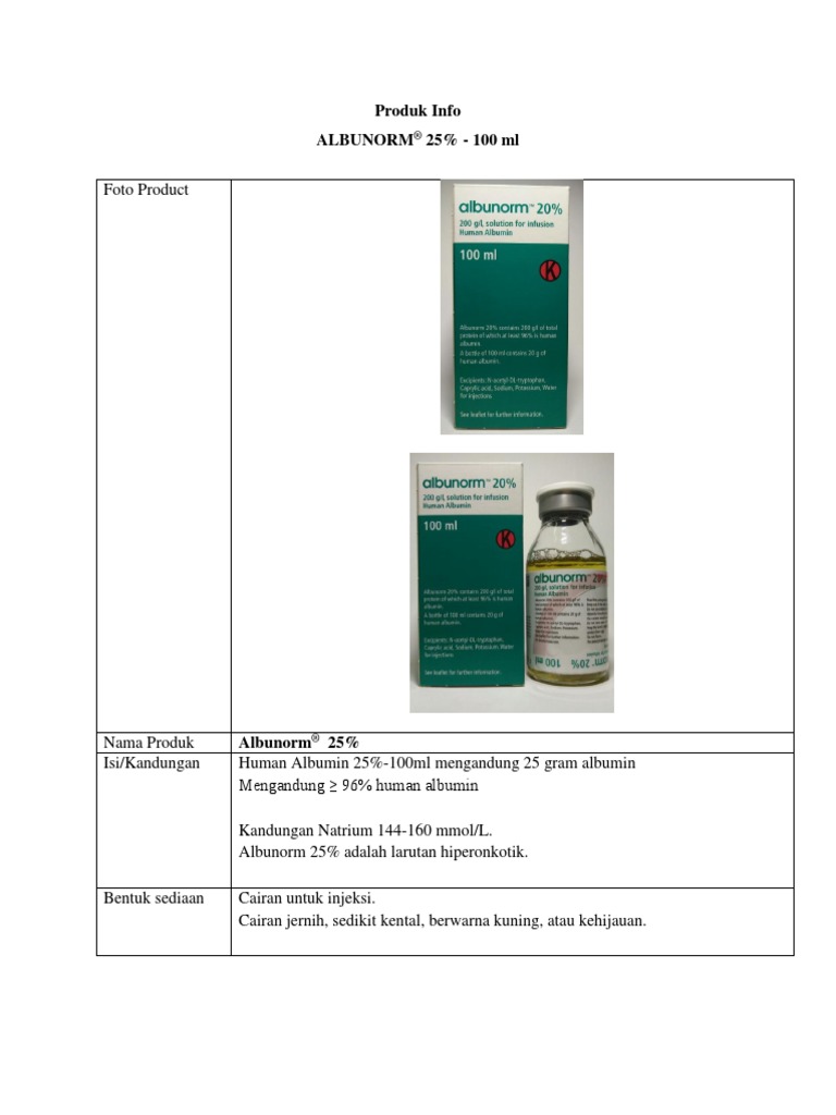 ALBUNORM 5 % 5 g/100ml 100ml fl ver