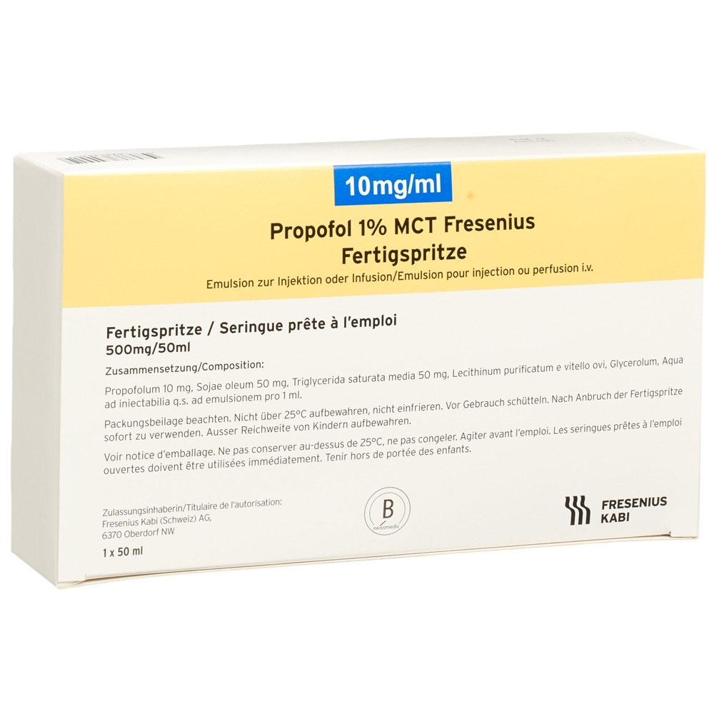 Propofol MCT Fresenius 10 mg/ml Fertigspritze, Emulsion zur Injektion/Infusion in einer Fertigspritze