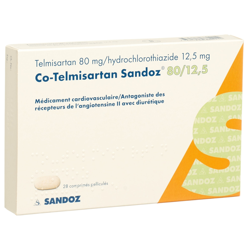 Co-Telmisartan Sandoz 80 mg/12.5 mg, Filmtabletten